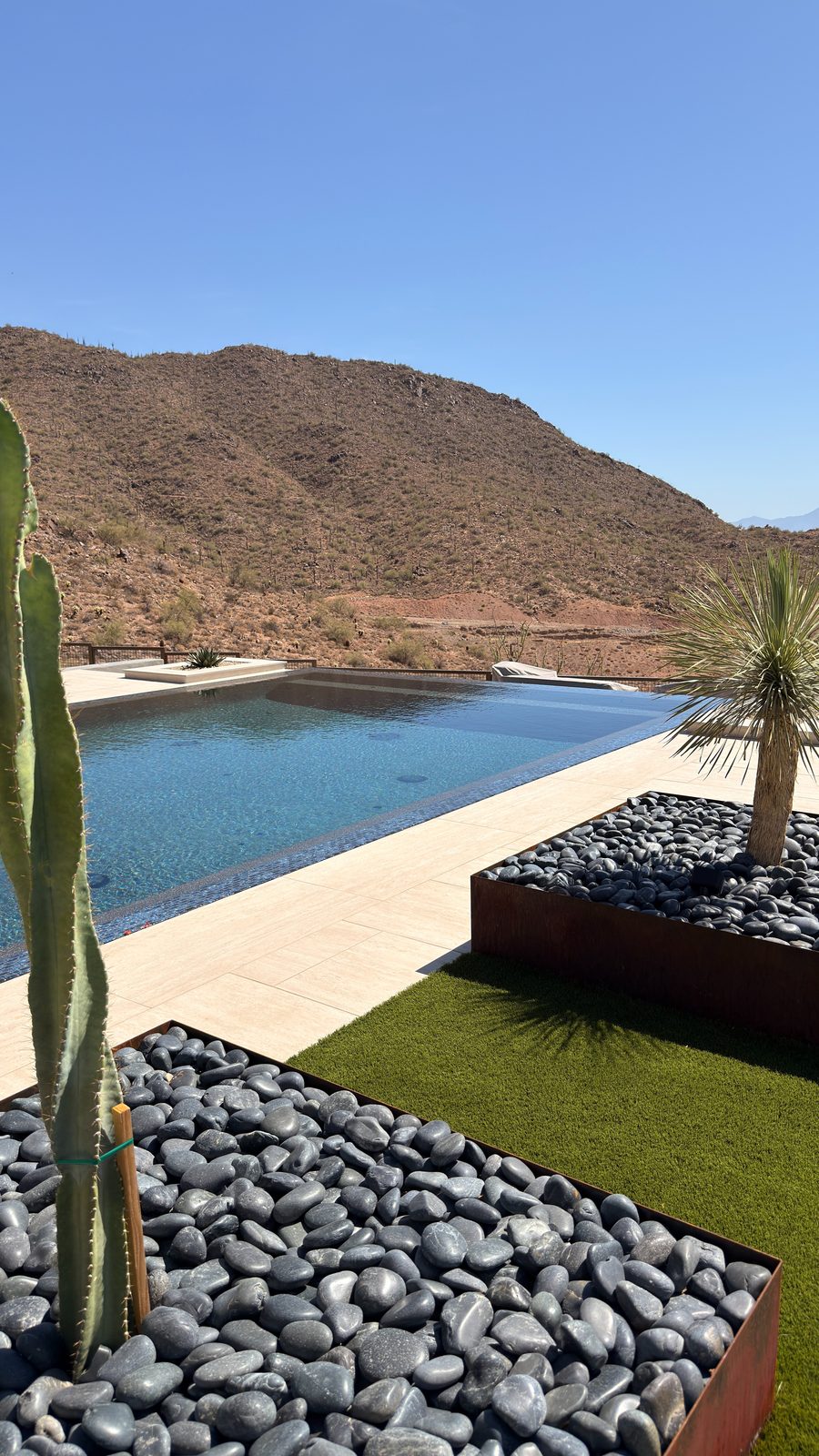 Poolside Pebble Planters &mdash; pool in Fountain Hills, AZ