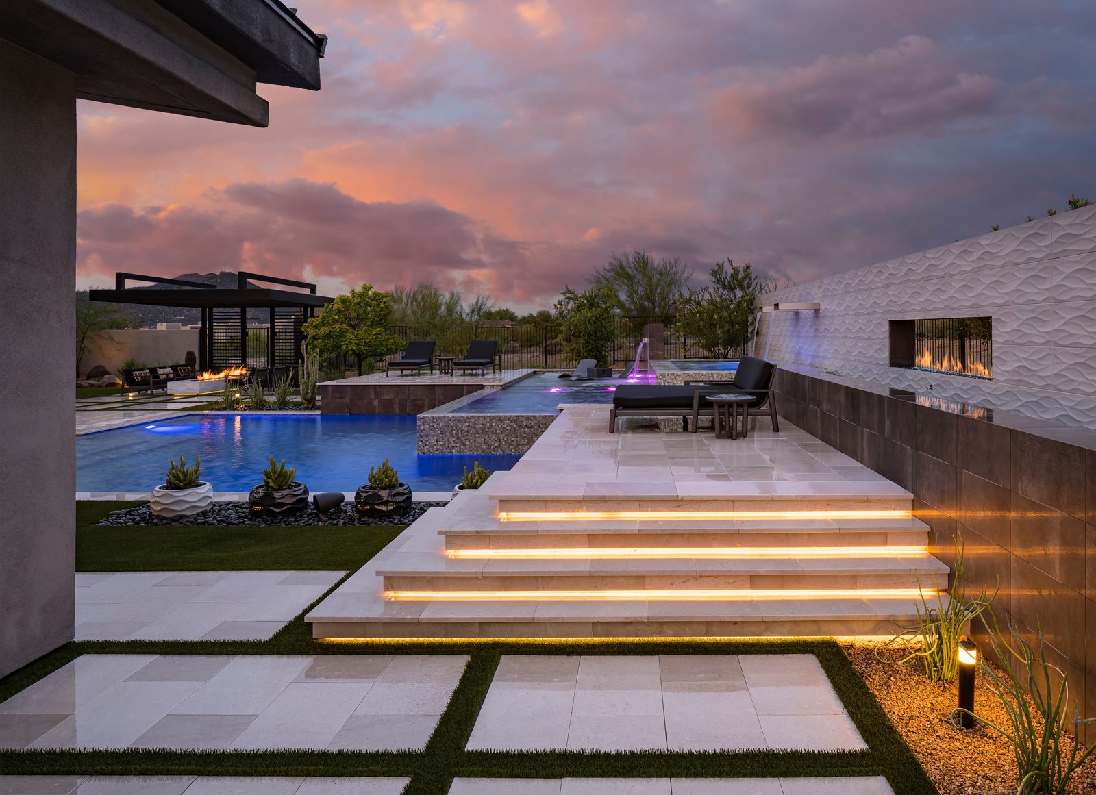 Lit Steps to the Water &mdash; pool in Scottsdale, AZ